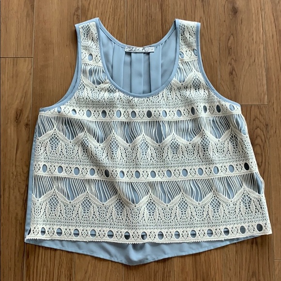 💕x3HP💕Chloe K crochet blue tank - Picture 2 of 10
